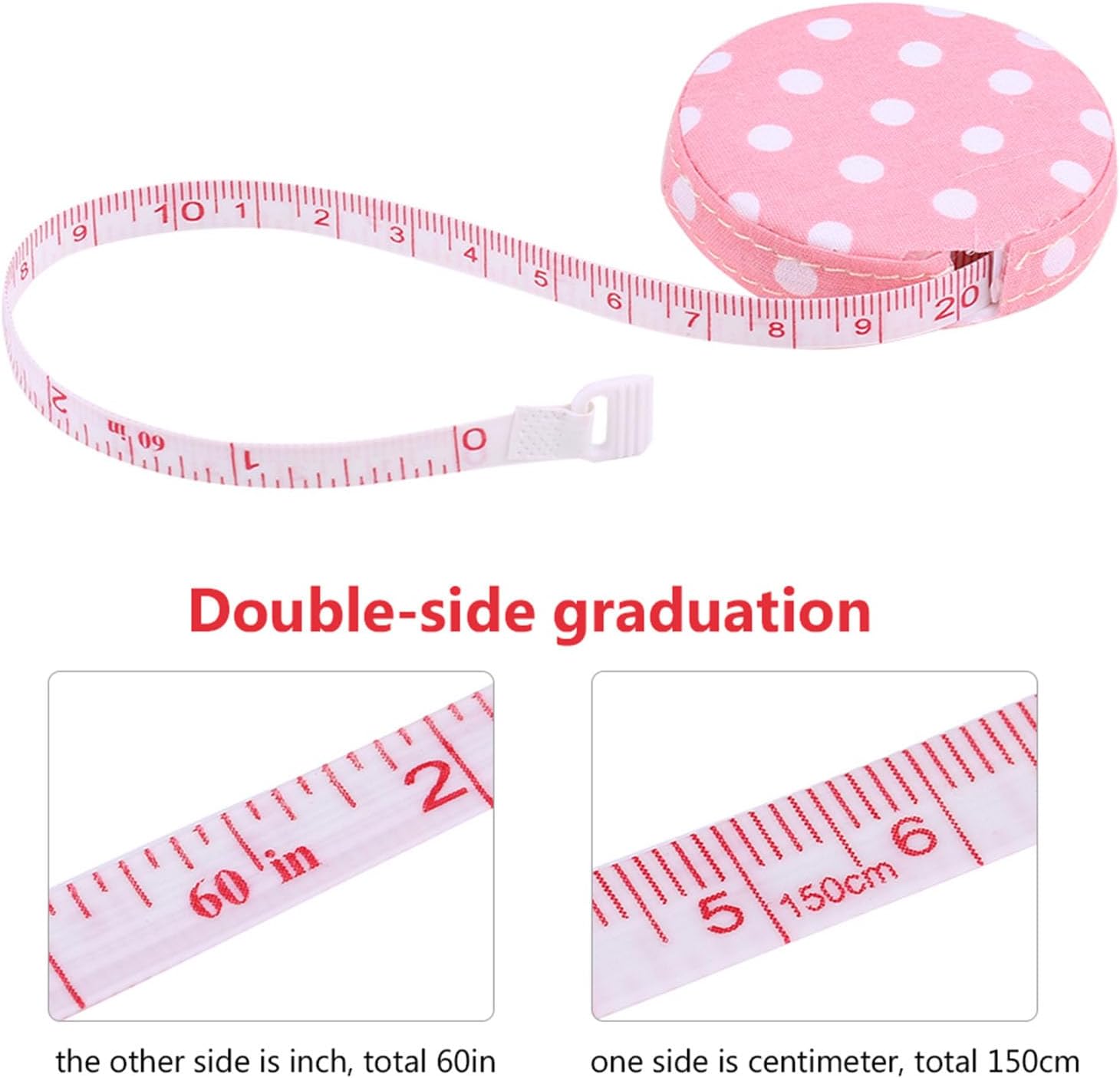 Yosoo Measuring Tape, Double Sided Flexible Retractable Soft Cute Body Clothes Fabric Measuring Tape Set Tailor Sewing Craft 4pcs Color Random