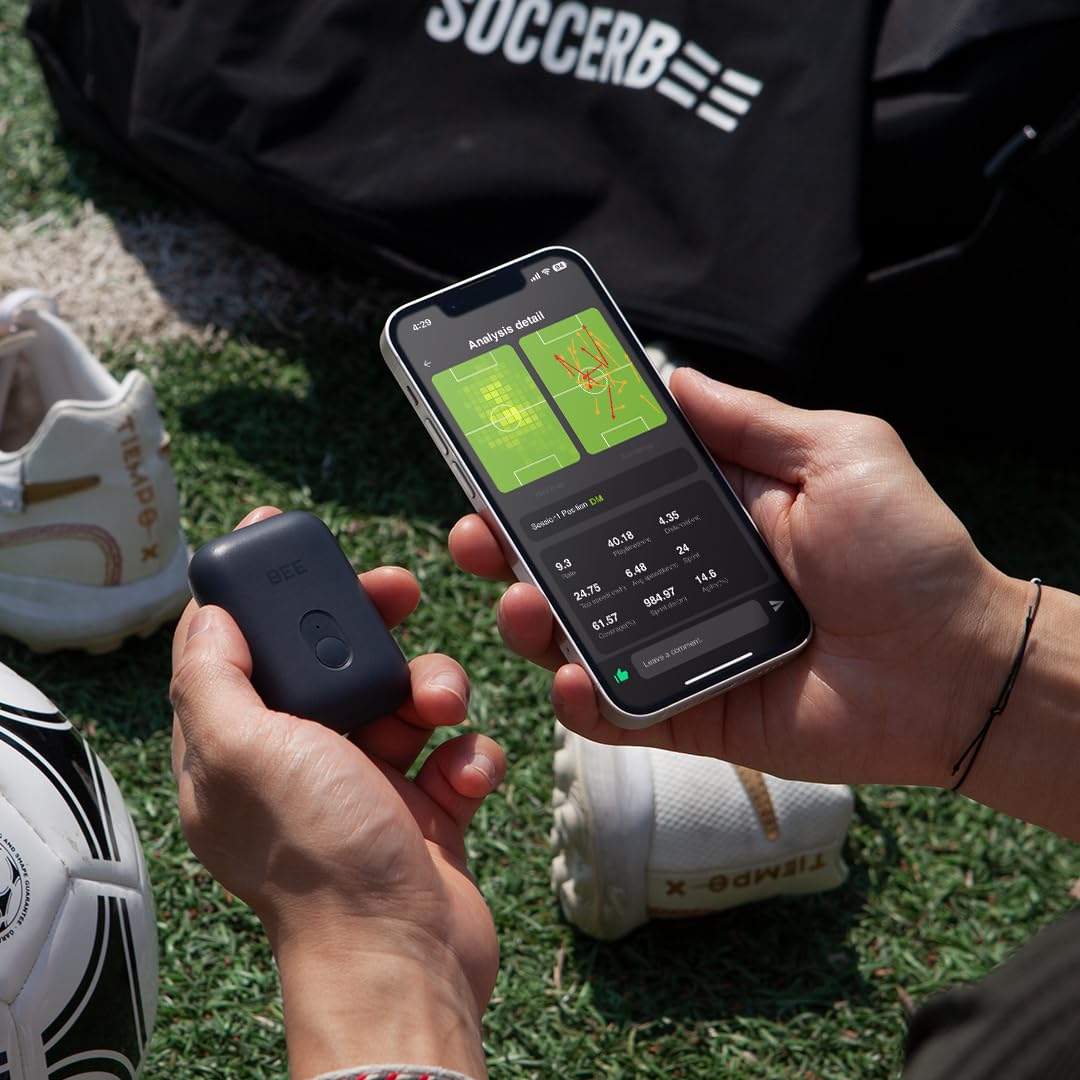 SOCCERBEE - BEE PRO 2 - Rastreador GPS deportivo y chaleco para deportes al aire libre | Prueba de 30 días incluida y suscripción requerida | Equipo de entrenamiento de fútbol | Rastreador de fitness