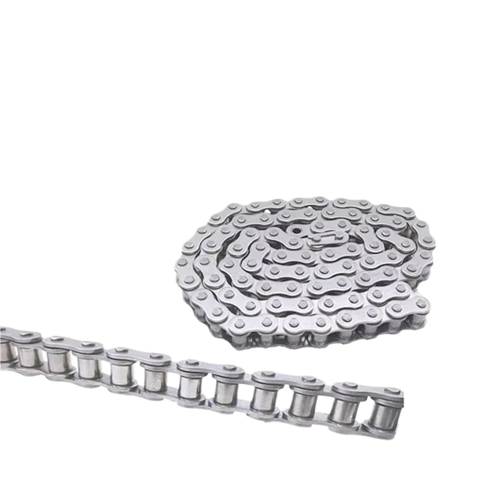 Rollenkette Aus Kohlenstoffstahl 1 Stücke 04C-1 Rollenkette/Kettenglieder Stecker Industrielle Übertragung Einreihige Kette for Kettenrad 0,5/1/1,5/5 Meter(Stainless Steel 5M)