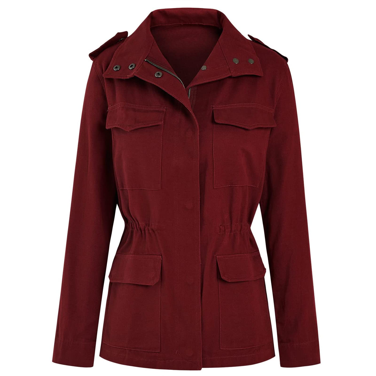 Generisch Manteau extra chaud pour le quotidien, manteau normal, coupe régulière, respirant, veste de loisirs, manches longues, couleur unie, manteau matelassé de ski pour femme