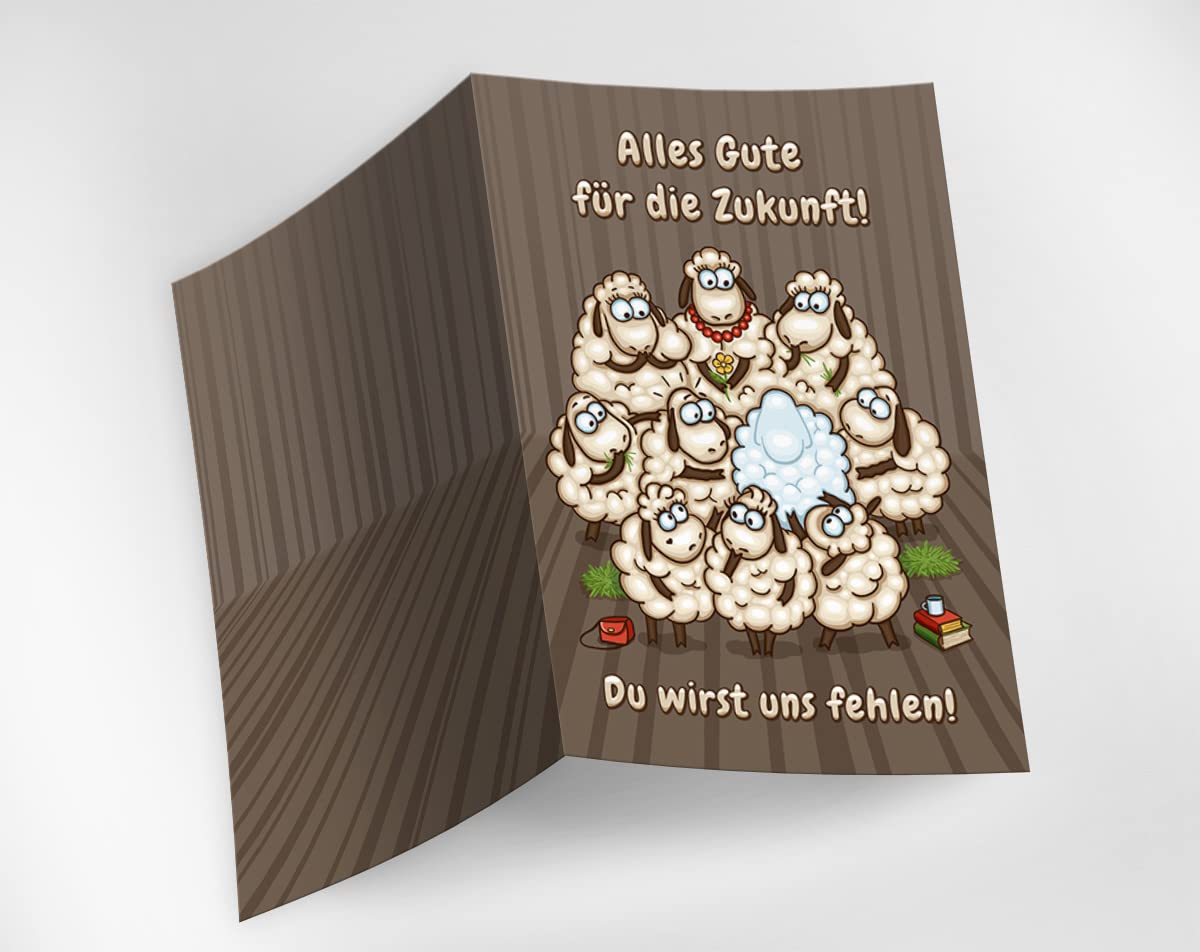Biglietto D'addio Formato A4 Con Busta, Per Colleghi E Insegnanti. Ideale Per Pensione, Cambio Lavoro. Prodotto In Germania, Finitura UV. - 4