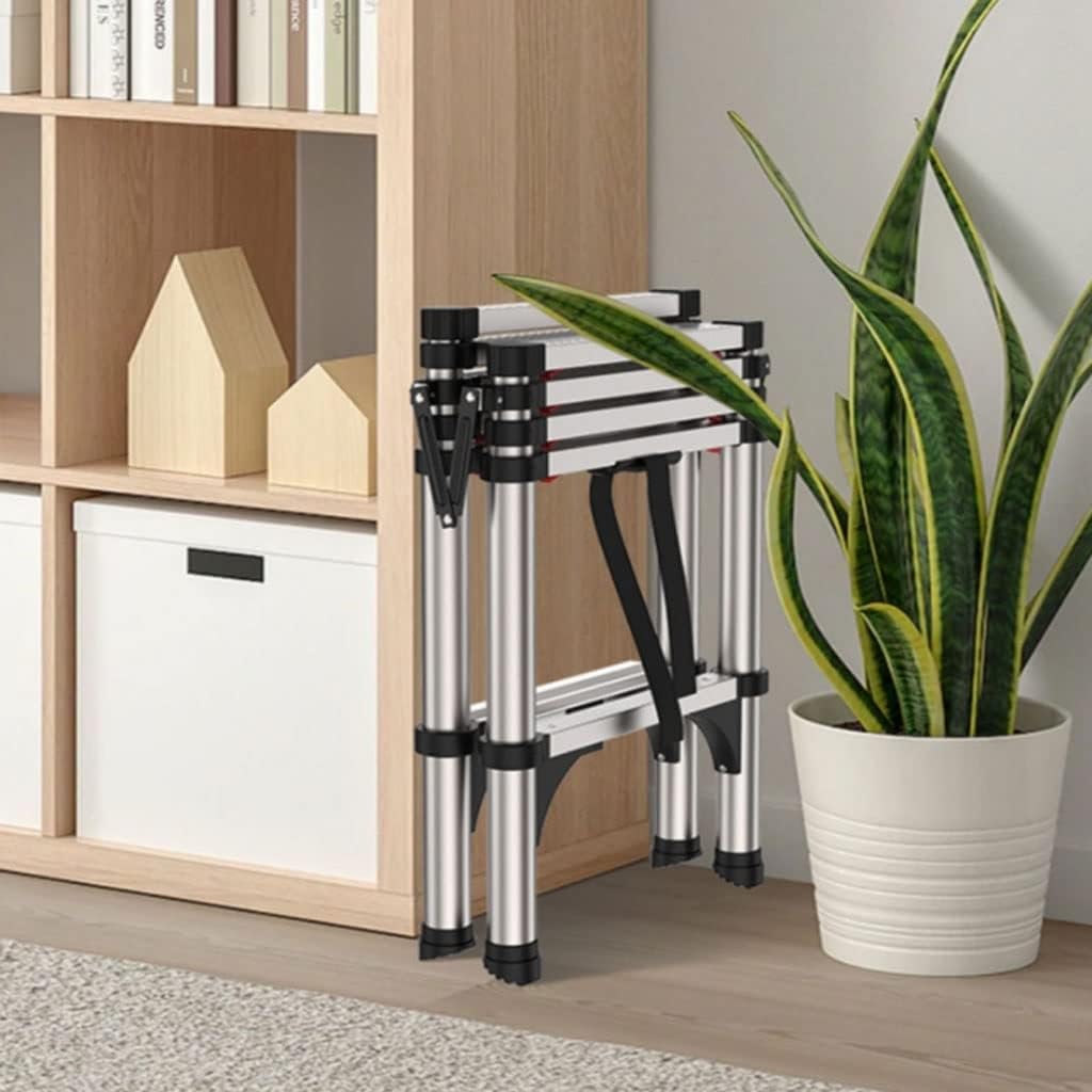 Step Ladder Aluminum Alloy Ladder Household Folding Ladder Telescopic Ladder Portable Extension Ladder Accessory for Library RV Repair The roof Folding Step Stool