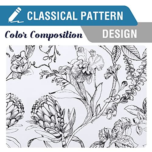 Image of BFAM Floral Print 100% Blackout Curtain with Black Linning at Back, Floral Print Curtains for Living Room /Bedroom Thermal Insulated Energey Saving Blossom Curtain, Pack of 1 Curtain