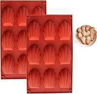 Vista 7 de Meajore Madeleine - Molde de silicona para hacer galletas Madeline, molde antiadherente para hacer galletas Madeleine (bronce)