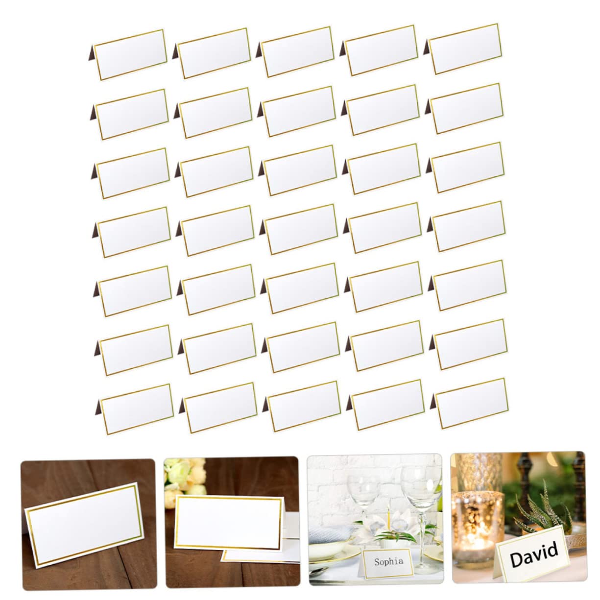 Amosfun 3 Sätze Grenzplatzkarte Festzelt Dekorationen Braut- Hochzeit Reservierte Karten Dekorative Platzkarten Dekorative Tischkarte Multifunktionale Tischschilder Das Papier 50 Stück * 3