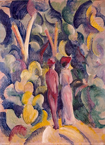 Tableau August Macke Couple on The Forest Track encadré noir format medium