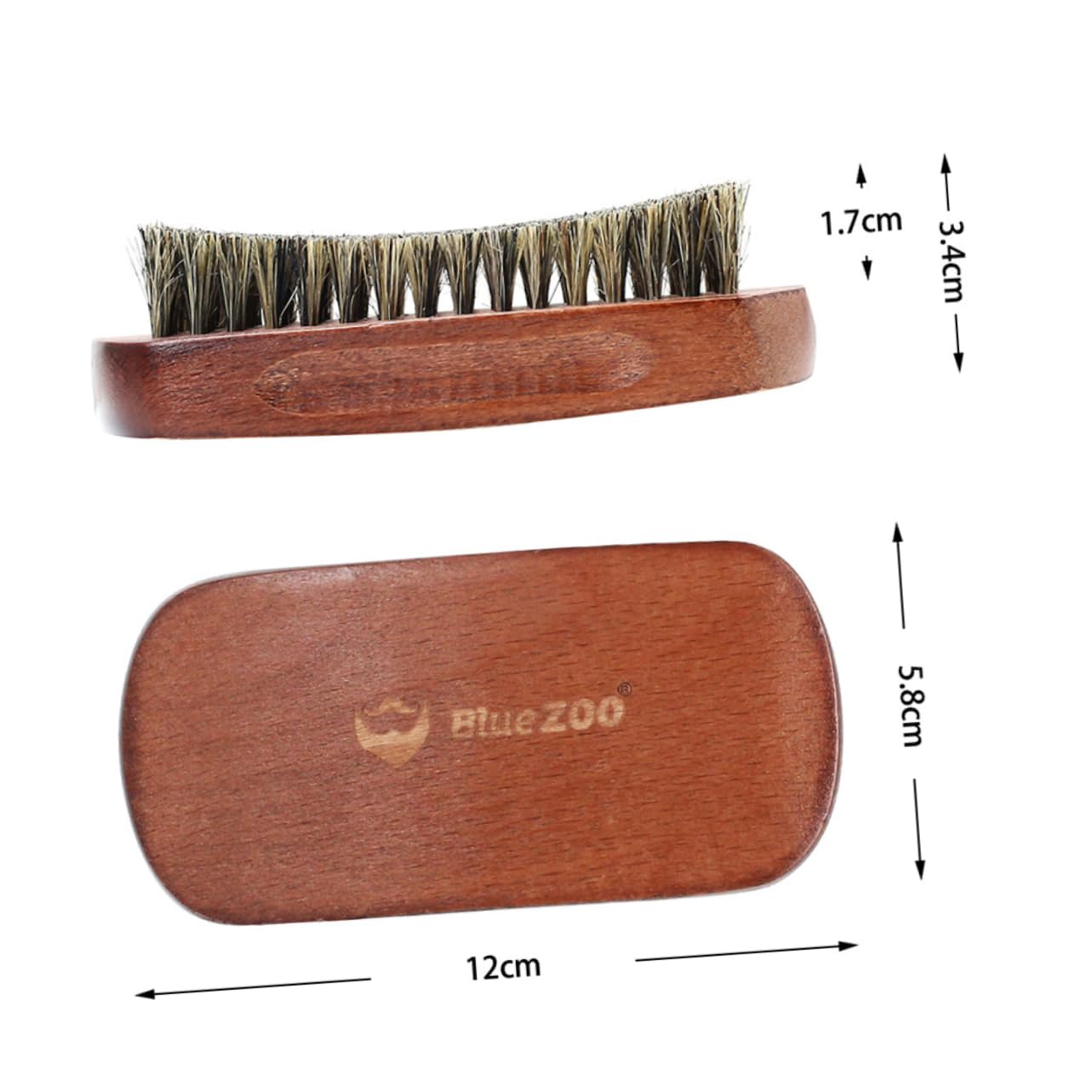 IWOWHERO Curved Beard Cleaning Brush Brown Handle Beard Care Accessory for Men Grooming Tool for Beard Maintenance and Styling