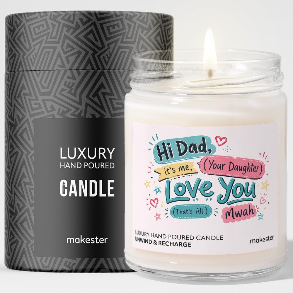 Daughter Gifts from Dad - Luxury Soy Wax Candle - Vanilla, Jasmine, Sugared Almond - Makester