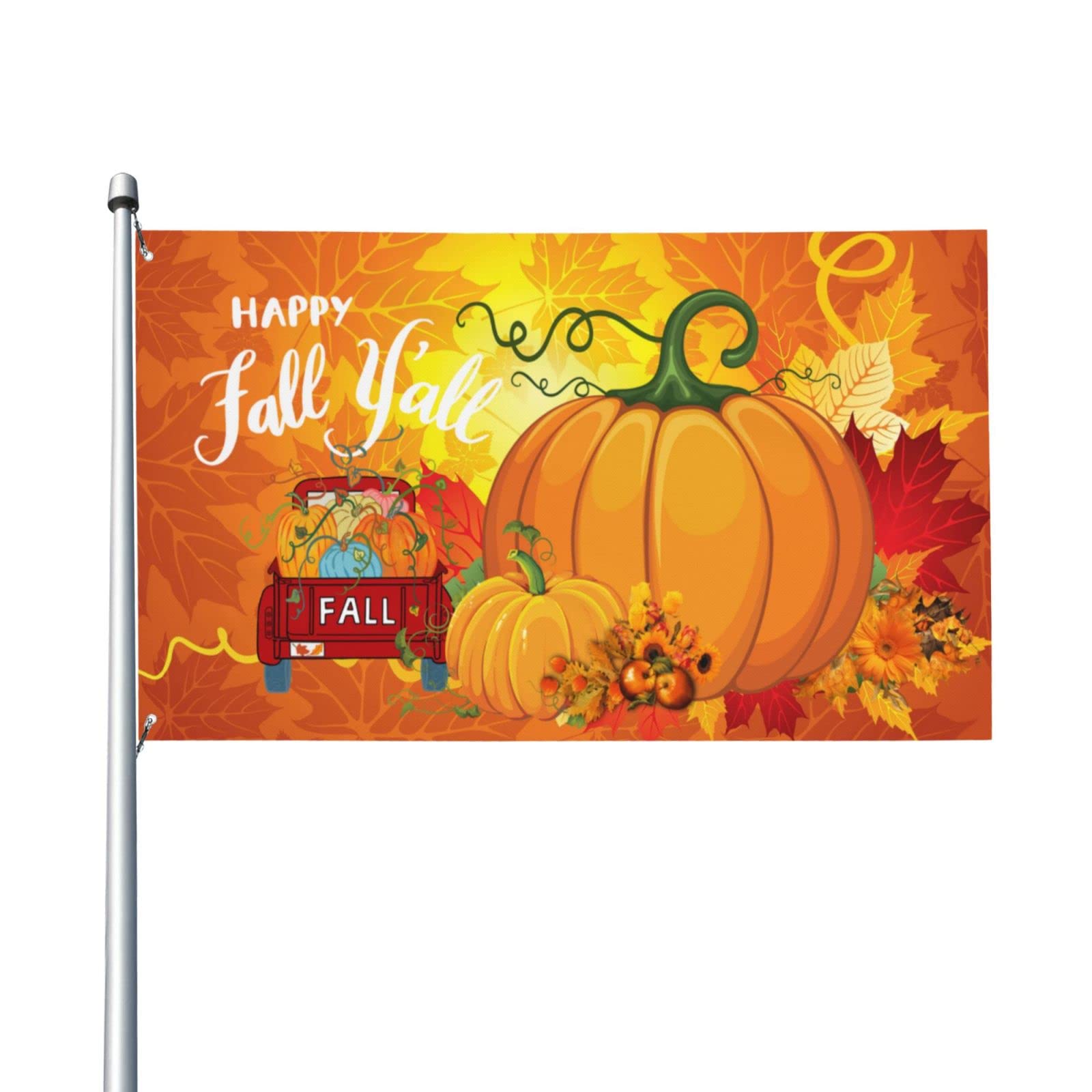 Happy Fall Autumn Pumpkin Flag 3x5 Ft Outdoor With Grommets Indoor Yard Garden Decorations Holiday Banner Sign
