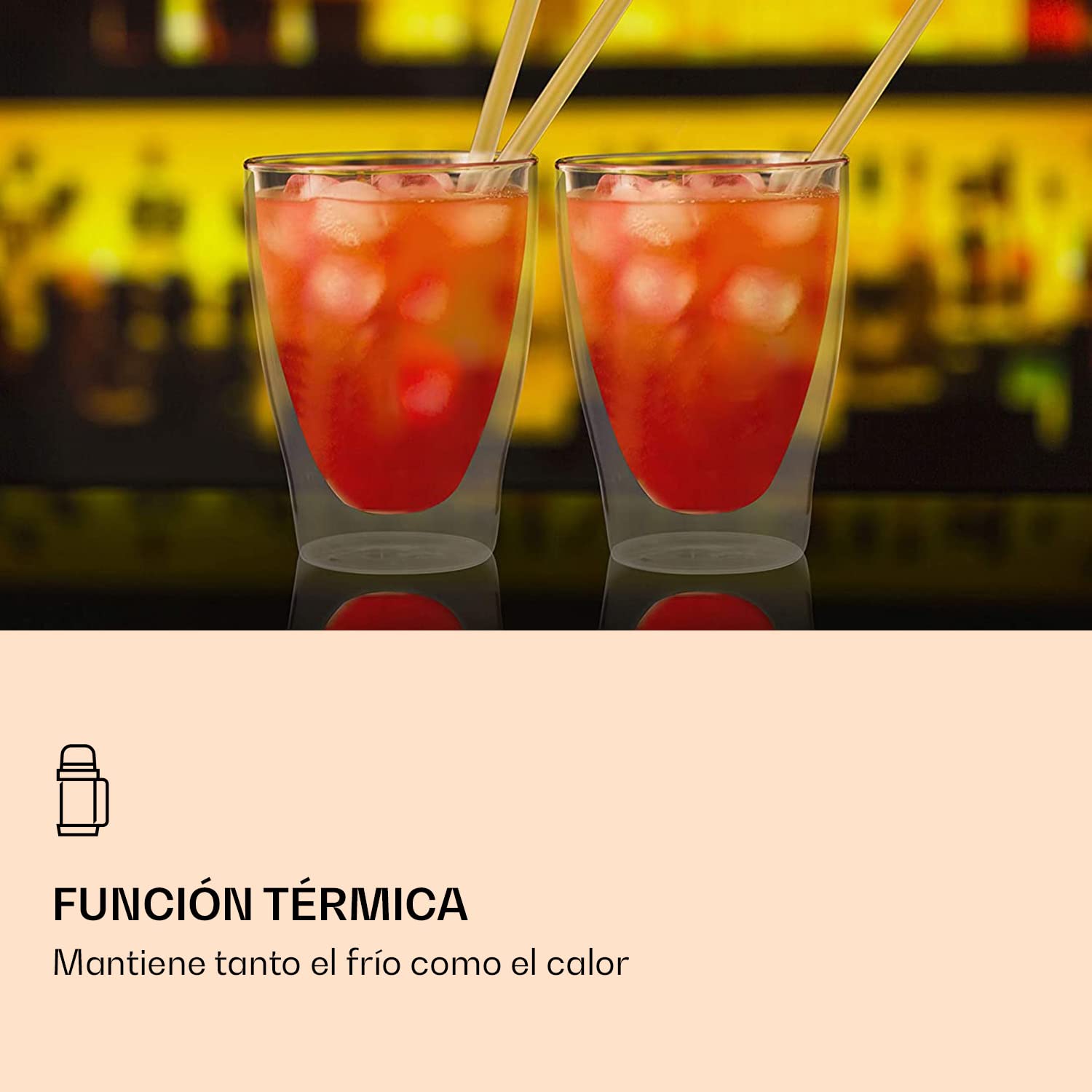 DUOS® Tazas de Café Doble Pared (2x 310ml) - Vasos de Cristal para Té y Café