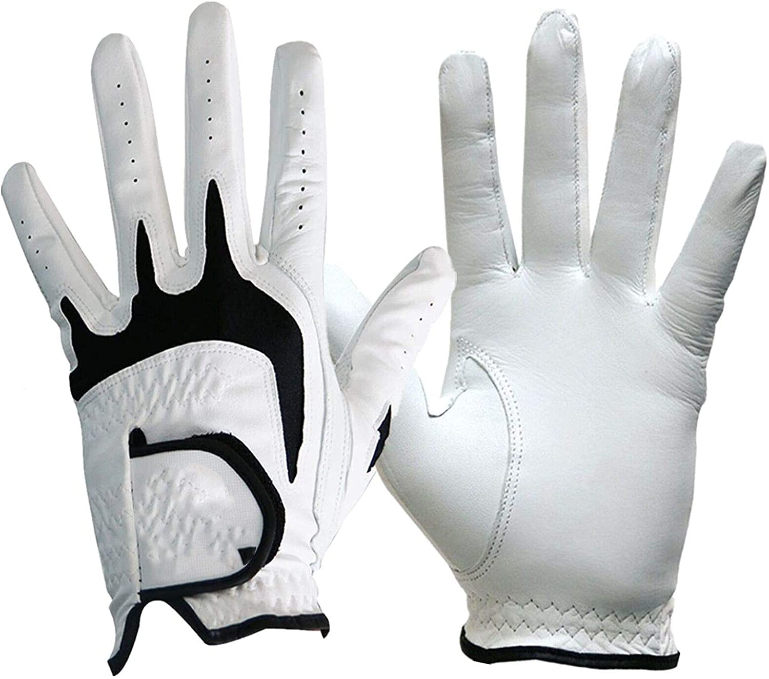 Guante Golf,Guante De Golf Izquierda Derecha Mano Guantes de Golf Hombres Cuero Todo el Tiempo Agarre Duradero Antideslizante Transpirable Suave Guante