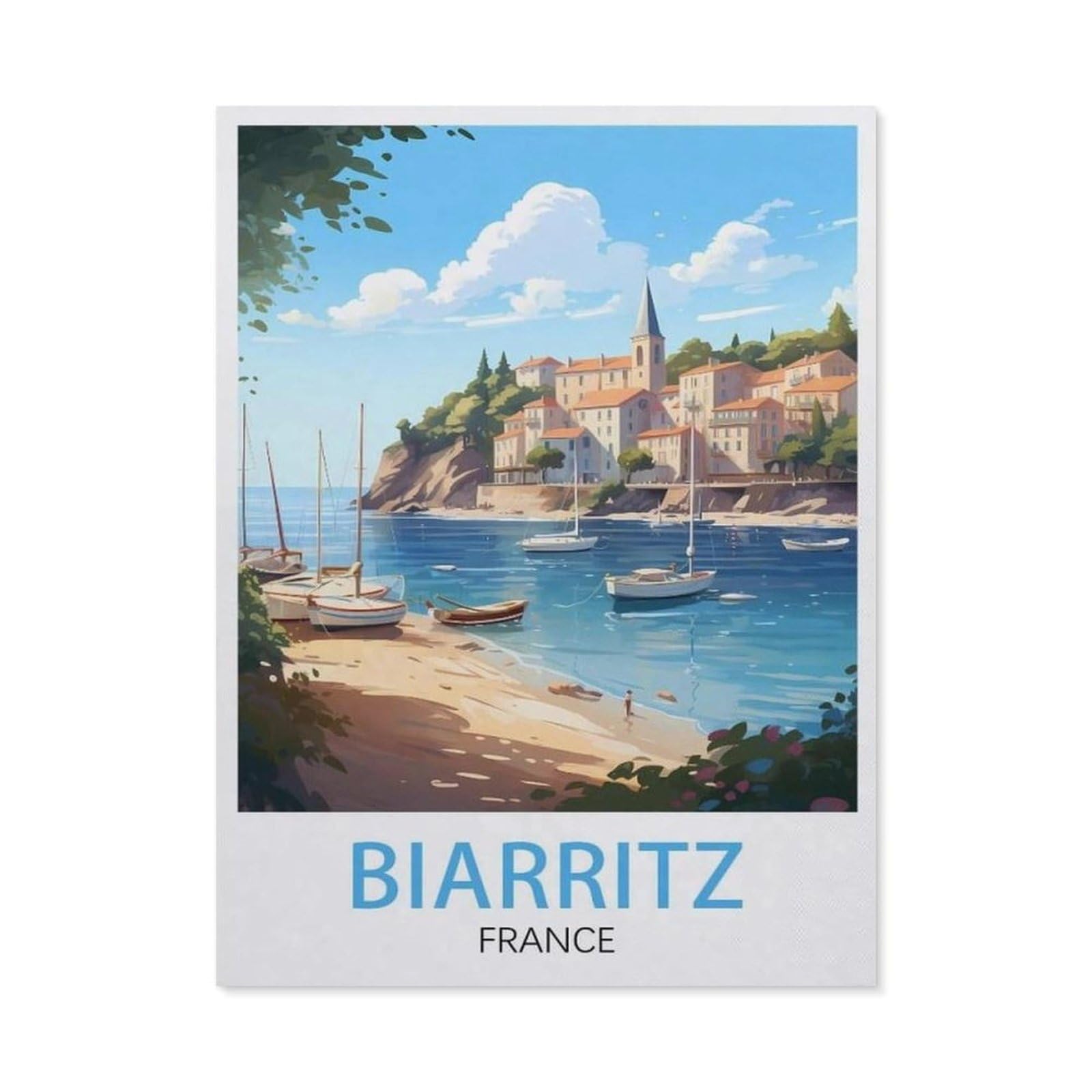 Vintage Art Metal Signs Funny Sign，Biarritz France(15x30cm）