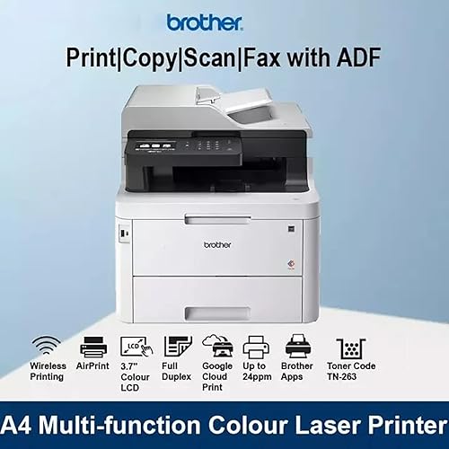 Miniatura 3 de Brother Color MFC-L3770CDW - Impresora láser inalámbrica digital todo en uno, color blanco - Impresión de copia de fax - 3.7" táctil, 25 ppm, 2400 x