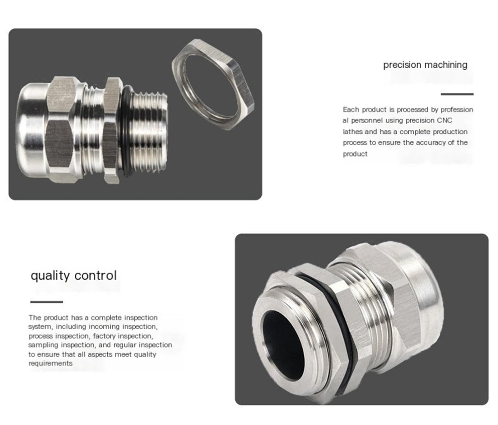 10 prensaestopas de cable impermeables tipo M IP68 de acero inoxidable 304