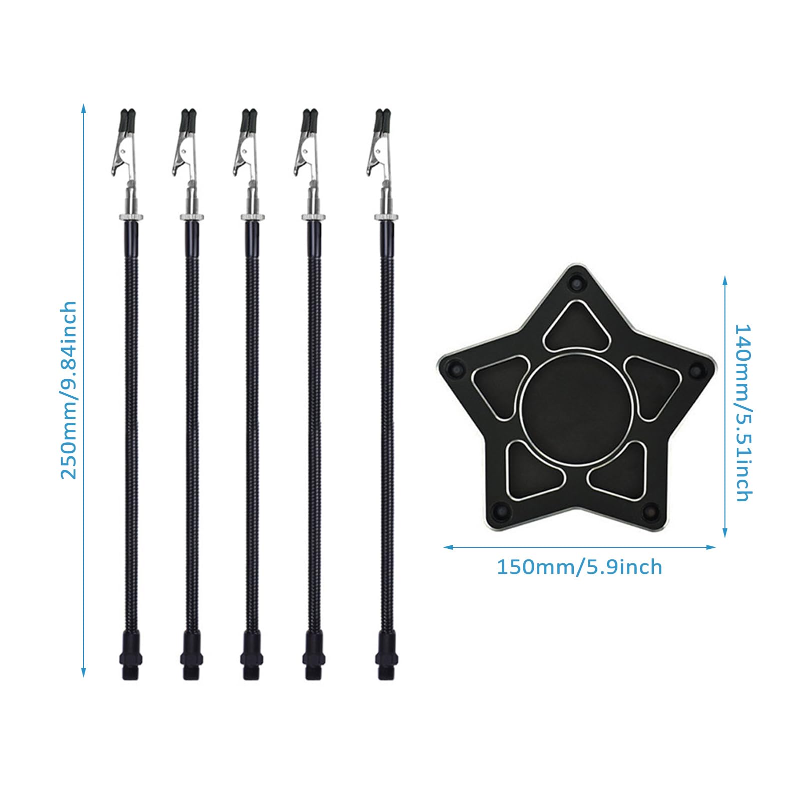 Helping Hands Soldering Station, 5 Flexible Arms Soldering Holder Metal Circuit Board Holder with Soldering Iron Stand and Metal Base, for Electronic Repair Soldering Jewelry Craft