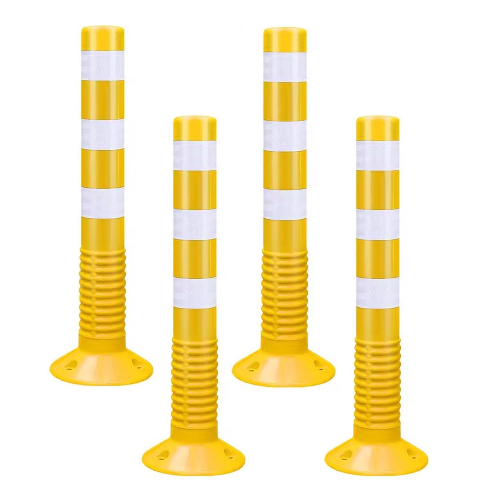 IUokLU Driveway Barrier Traffic Barricade - 18" & 30" Flexible PU Plastic Cones（Yellow-4 Pack/30in）