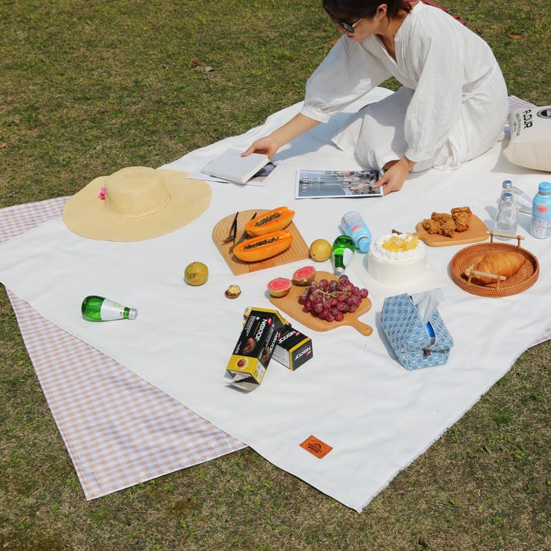 Coperta da picnic con tracolla e maniglia, per picnic, impermeabile, sabbia, per esterni, giardino, campeggio, viaggi, erba, escursioni, stile G, 150 x 150 cm