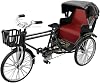 Menolana Metal 1:12 Scale Tricycle Model, Three Wheeled Rickshaw Toy Lifelike Collectibles Gift Dollhouse Decor Collection Miniature Statue for Kids, Black