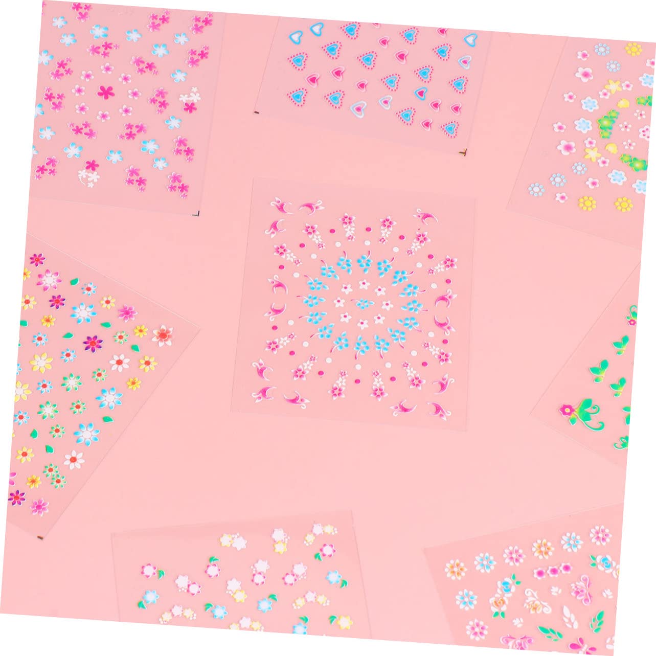 PACKOVE 3 Set Adesivi Per Unghie Creative Diy Decorazioni Nail Art Colorati Autoadesivi Per Manicure Per Donne E Ragazze 50 Pezzi*3