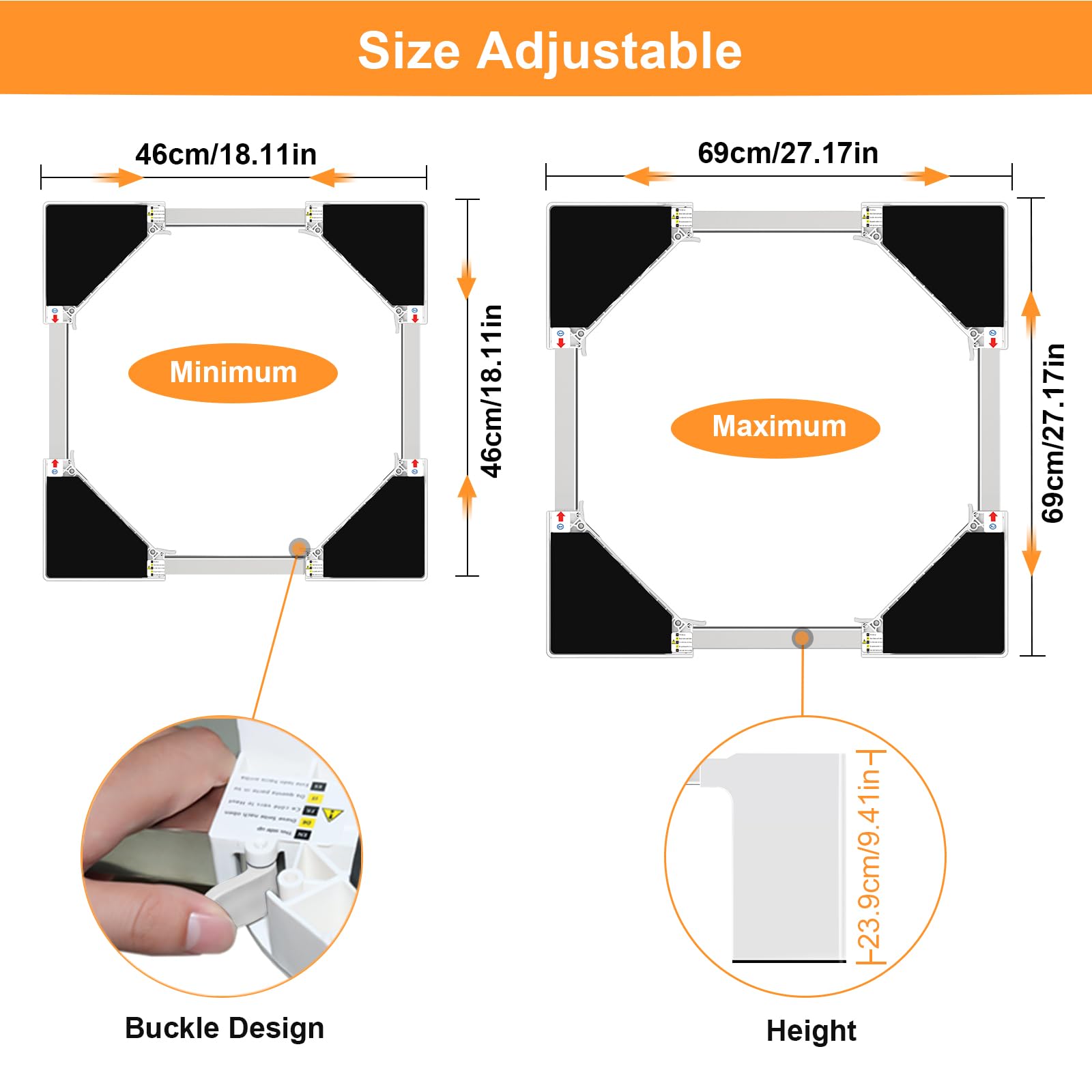 NIUXX Soporte Ajustable para Lavadoras: Base Ajustable para Muebles Pesados - 400 kg, para 46-69 cm Frigorífico/Secadoras, Soporte Lavadora Altura 23.9 cm