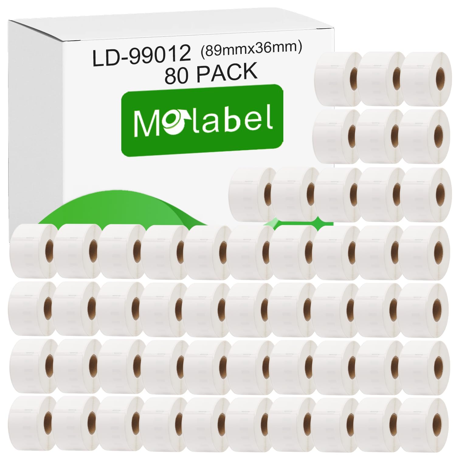 99012 Paquete de 80, S0722400, 36 mm x 89 mm, compatible con Dymo LabelWriter 310, 320, 330 Series, 400 Series, 4XL, EL40, EL60 y SLP 100, 120, 200, 220, 240, 400, 411 0, 420 , 430, 440, 450