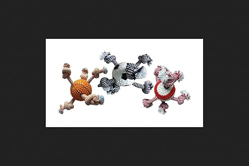 Multipet Juguete internacional para perros de pelota deportiva/cuerda