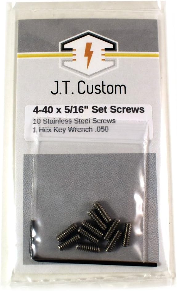 4-40 x 5/16" Socket Set Screws Cup Point Stainless Steel 10 Pack with .050 Hex Key Wrench