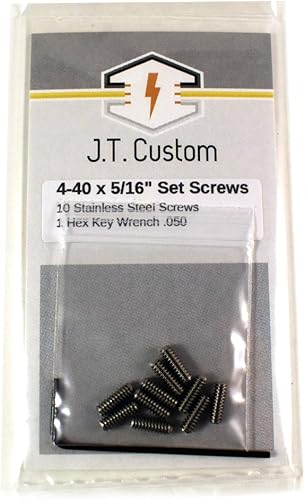 Miniatura 6 de 4-40 x 34 pulgadas Tornillos de acero inoxidable con punta de copa, 20 paquetes con llave hexagonal .050, 2 paquetes