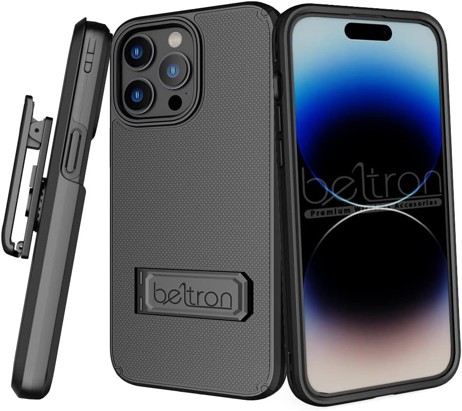 BELTRON Case Holster Combo for iPhone, Slim Protective Full Body Grip Case & Swivel Belt Clip 3 in 1 Combo with Kickstand/Card Holder for Apple iPhone/iPhone 13/14 Pro Max - Image 2