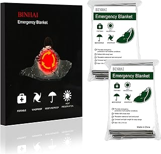 BINHAI Survival Foil Blanket, Insulated, Reflective Emergency Thermal Blankets Baby Sensory for Outdoors, Hiking, Marathons or First Aid (Silver,2 Pack,130 x 210 cm)