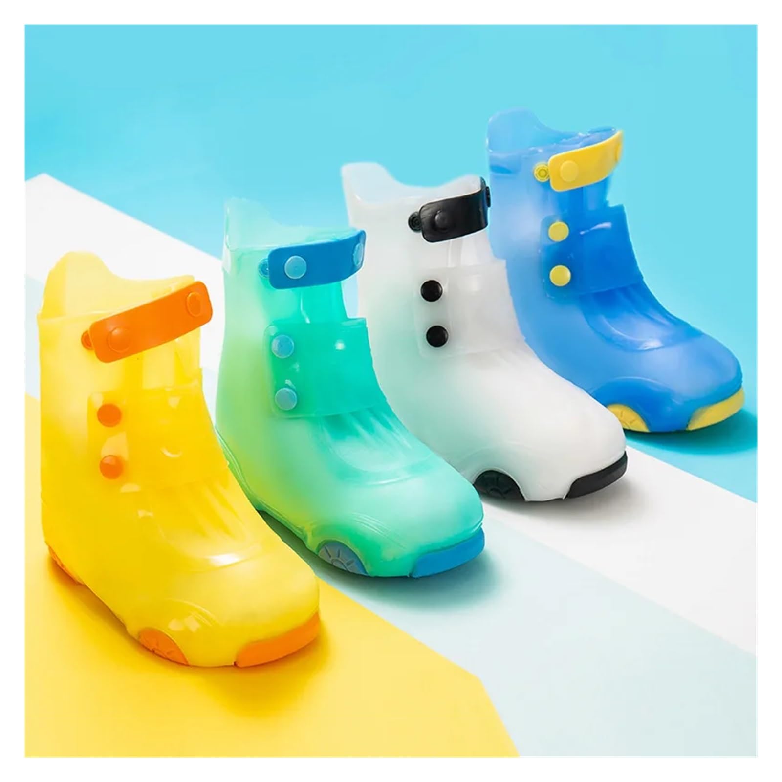 Cubre Zapatos Impermeable Waterproof Covers Silicone Overshoes Boots Protectors Portable Snow Rubber Protects Foot Rain For Boy Girl Calzado Lluvia Antidesliza(White,XL)