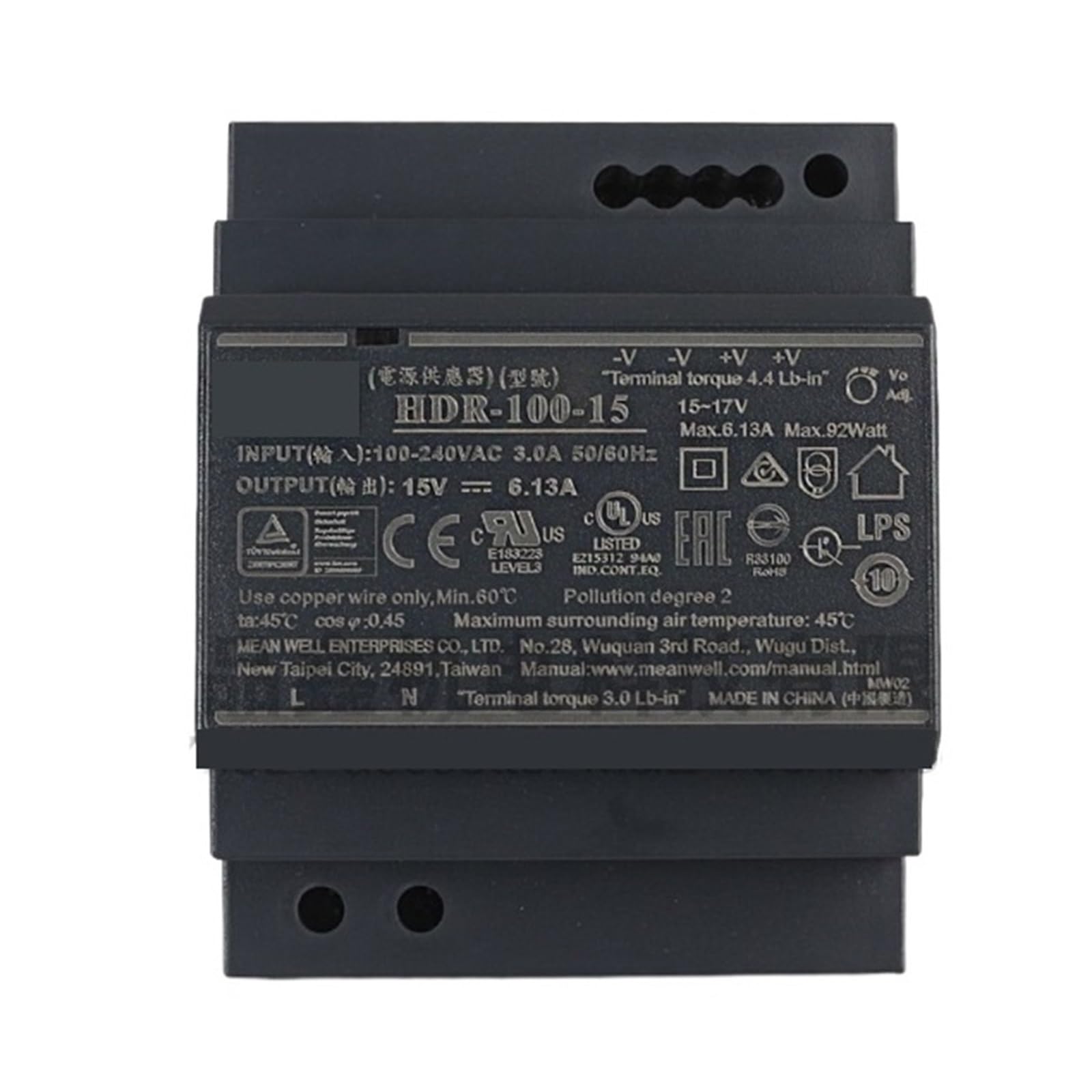 SWEWDSQG 100W HDR-100-24N HDR-100-12N HDR-100-48N HDR-100-15N switching power supply(HDR-100-12N)
