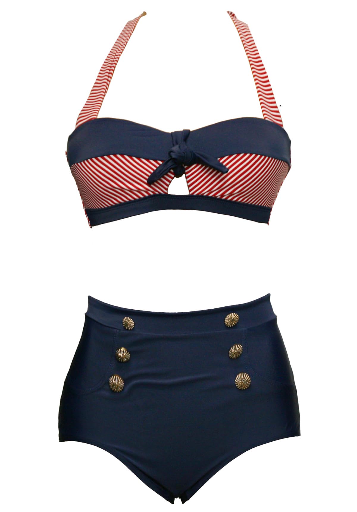 Bslingerie® Femme Retro Taille Haute Bikini Maillots