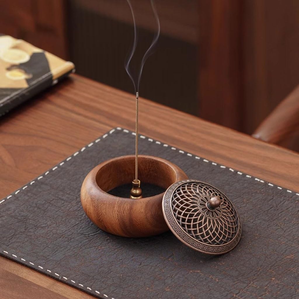 Quemador de incienso de cascada, quemador de incienso de madera maciza, estilo chino, creativo quemador de aromaterapia zen para adornos, quemador de incienso de reflujo