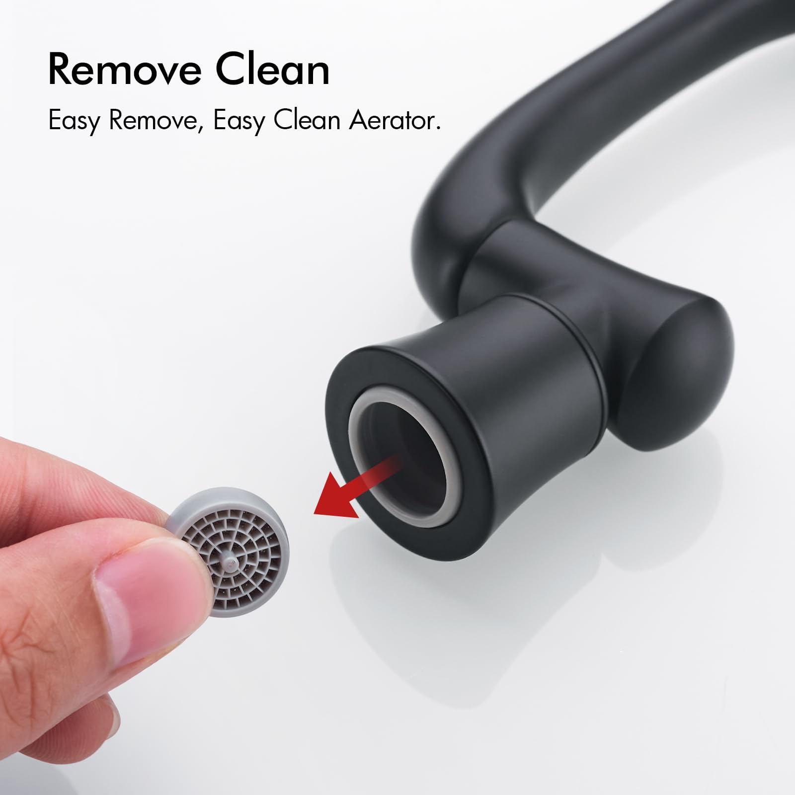 BAGNOLUX Extensor de grifo giratorio de 1080° para fregadero de baño o fregadero de cocina (negro mate1)