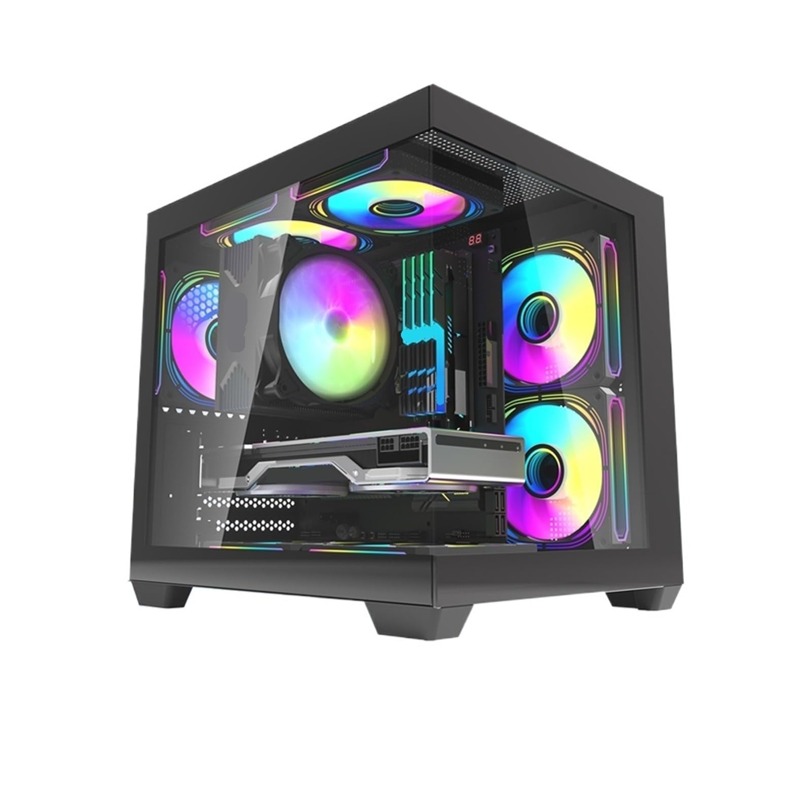 275P obudowa PC widok na morze pokój gamingowy komputer stacjonarny M-ATX ITX płyta główna dwustronna szkło hartowane PC szafa dla graczy