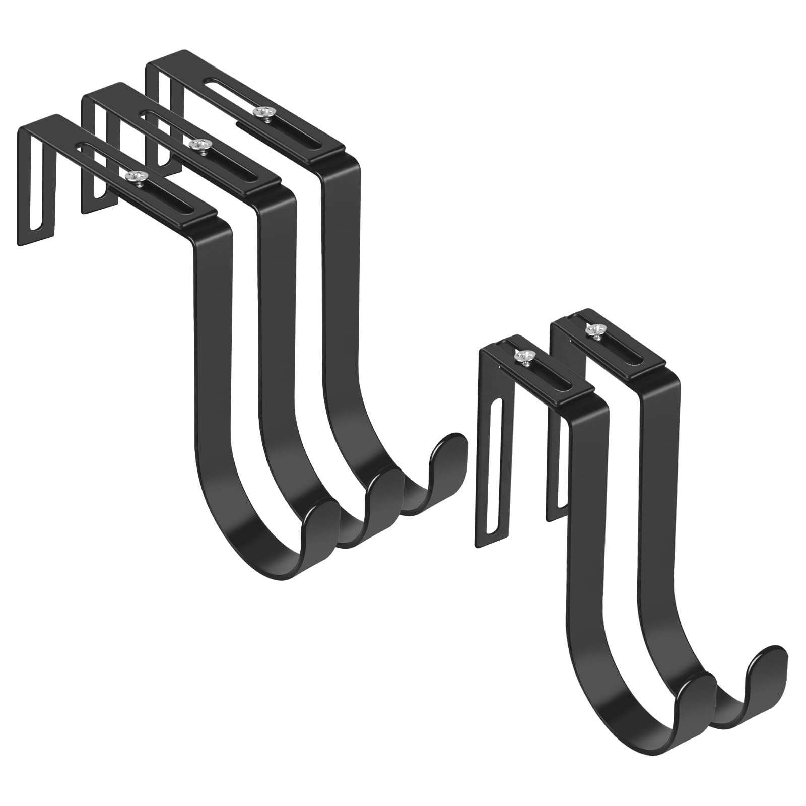 Ganci da Porta Regolabili Resistanti, Attaccapanni per Porte Spesse 3.5-8.9 cm, Nero