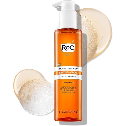 RoC Multi Correxion Revive + Glow Gel Vitamin C Cleanser, Face Wash, Facial Cleanser with Glycolic Acid, Paraben-Free, Sulfate-Free Skin Care - 6 Ounces