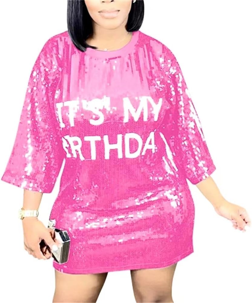 cu4eve Sequin T Shirt Dress for Women, Women's Philippines Ubuy