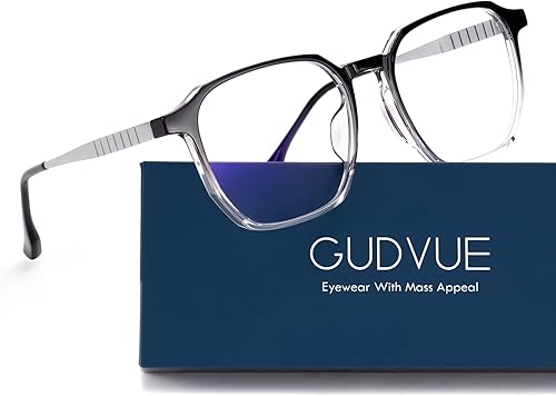 GUDVUE Gafas de luz azul para hombre, lentes rectangulares para computadora y juegos