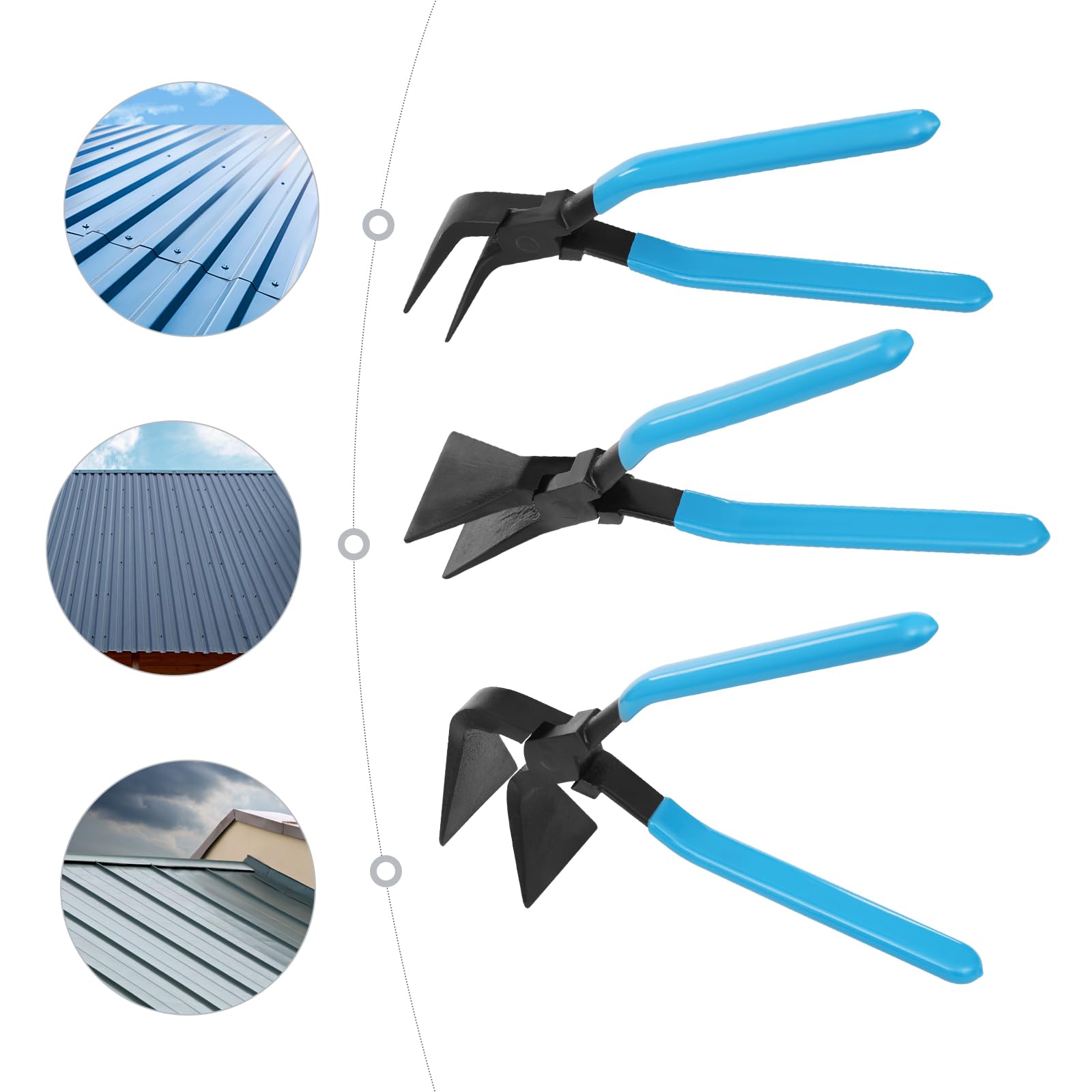 Juego de alicates plegables, 3 piezas, alicates de doblado de chapa para doblar 45°, 90° y 180°, alicates de acero al carbono, inoxidables y resistentes a los arañazos, con asas ergonómicas, para