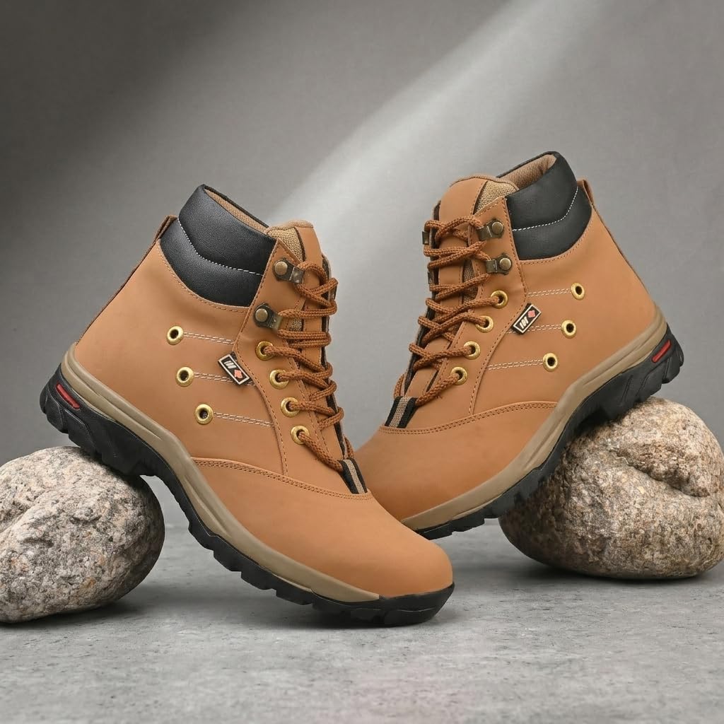 YELLO ブラウンブーツSOIL SHORT BOOTS CAMEL Buy Tan Beige Leatherette Tough Heavy Duty Ankle Length Casual