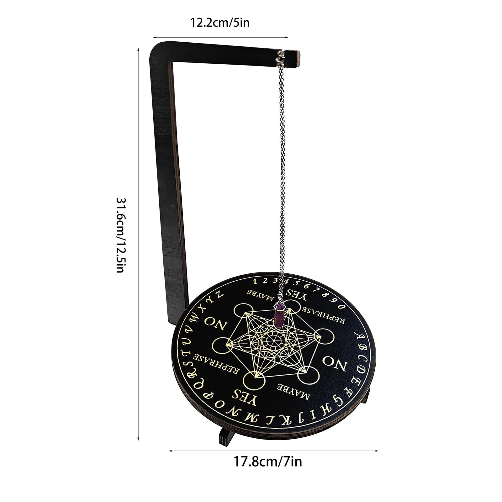 Pendulum Board Per Divinazione | Tavola Altare In Legno Per Pendolo,Strumento Rituale Fatto A Mano Per Lavoro Energetico Spirituale E Meditazione Verticale