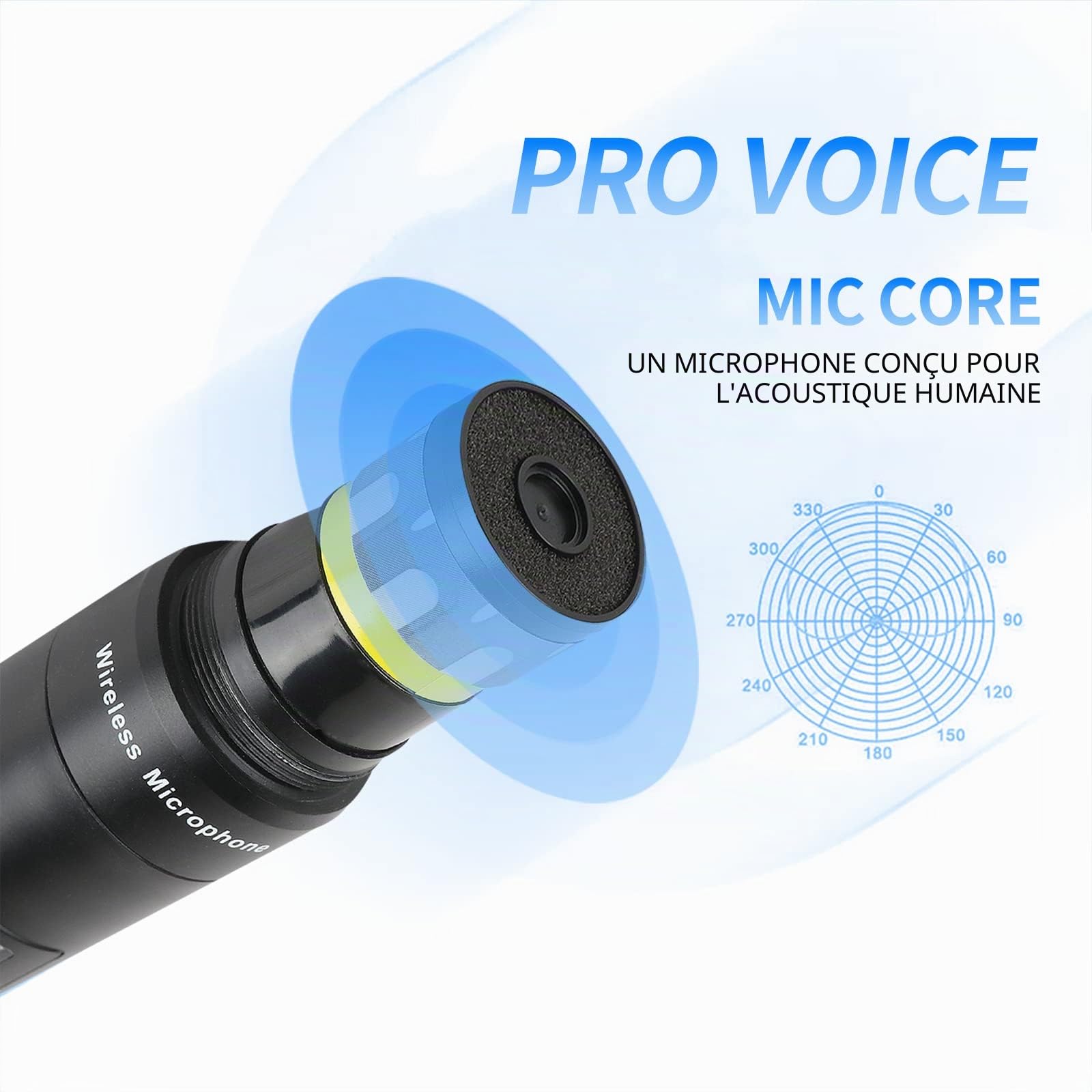 XTUGA Micro sans Fil Professionnel, Micro Karaoke UHF Système de Microphones sans Fil à 4 Canaux, Construction Entièrement Métallique, Fréquence Fixe A140