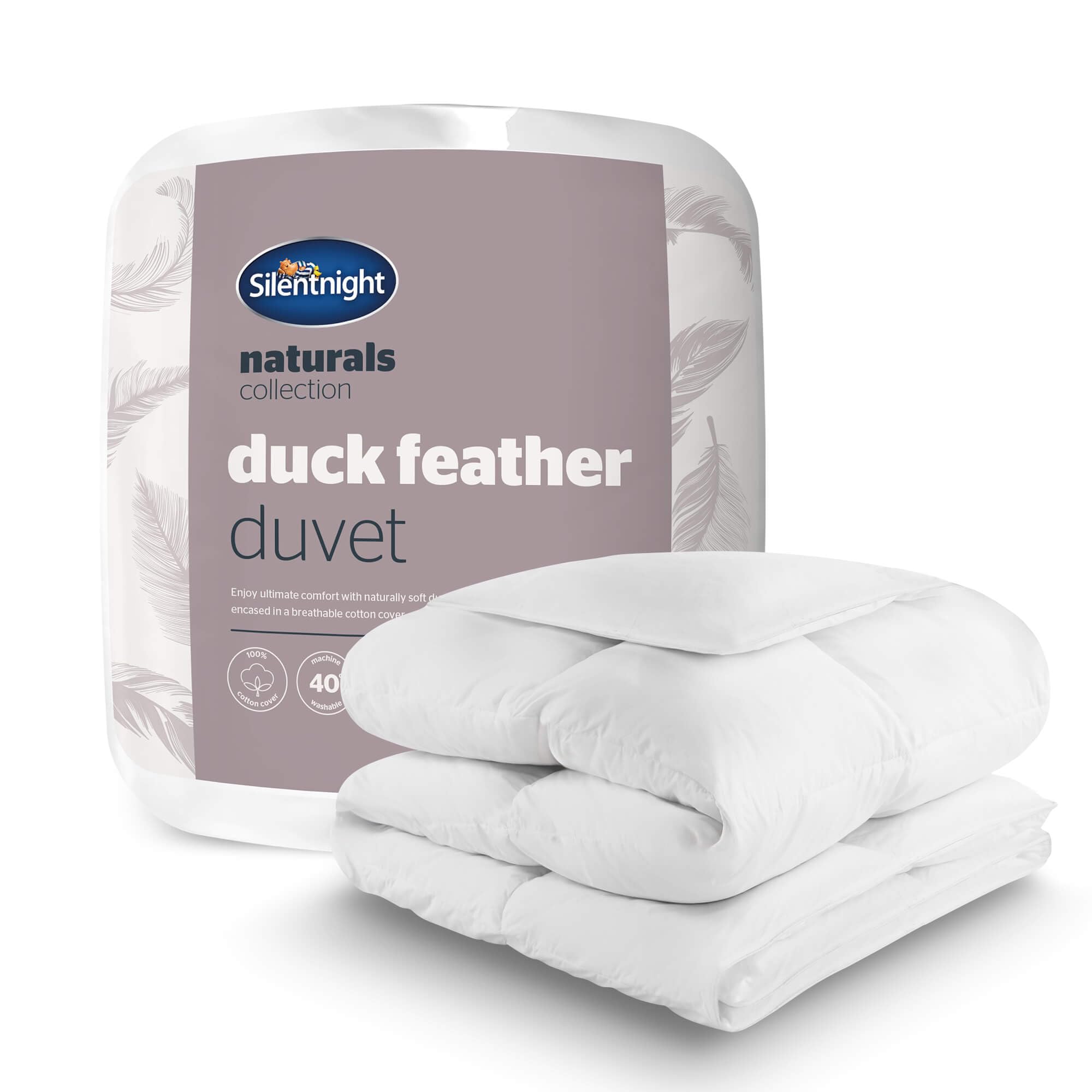 Silentnight Duck Feather Duvet - 10.5 Tog All Season Bed Quilt - Filled with Soft White Na...