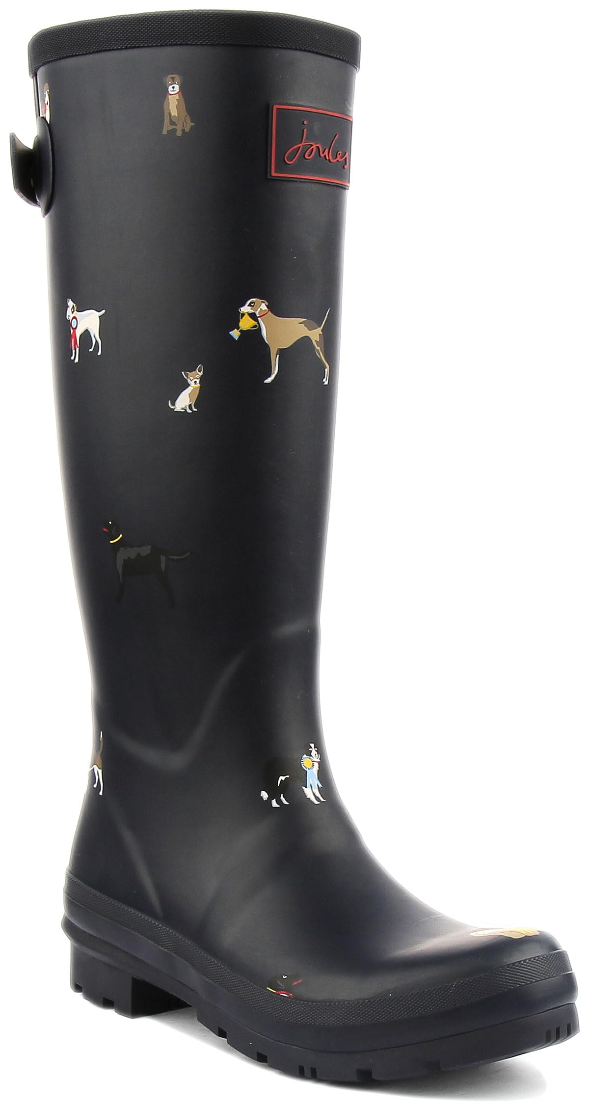 Joules Womens Welly Print With Adjustable Back Gusset - Black Metallic Bees — view 14