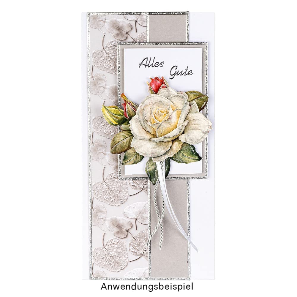 Ideen mit Herz Juego de tarjetas plegables en blanco | Tarjetas plegables con sobre | 50 tarjetas y 50 sobres | Tarjetas para diseñar tú mismo (Tamaño de la tarjeta 10,5 x 21 cm | DIN largo)