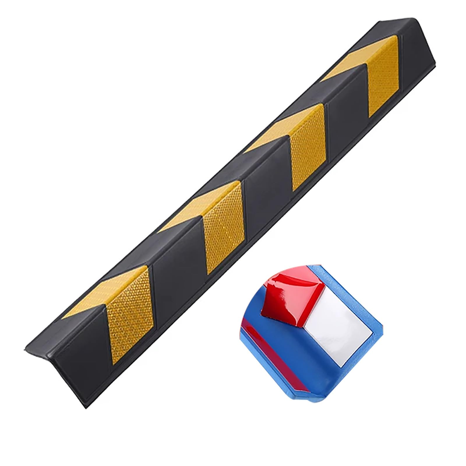 Reflective Rubber Foam Wall Corner Guard Set, Self-Adhesive Edge Protector, Weatherproof Bumpers, Night Visibility Crash Protection, for Car Parking, Roads, Trailers(Black)
