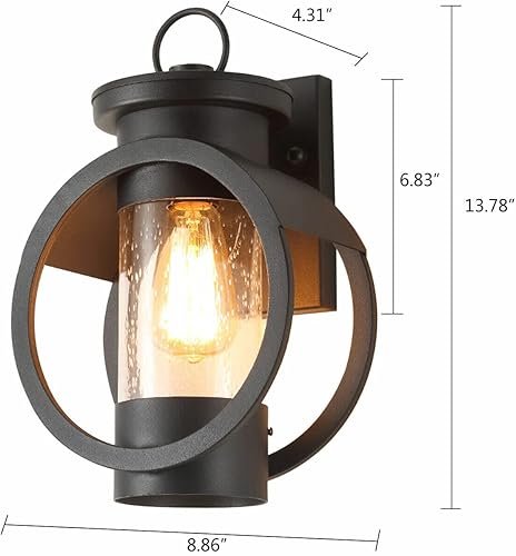 Miniatura 2 de Lámparas de pared para exteriores e interiores, faroles de pared impermeables para exteriores, iluminación de pared de vidrio transparente,