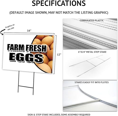 Miniatura 2 de BARBACOA 5 Pack of 12" x 16" Yard Sign & Stake  Advertise Your Business  Stake Included Image On Front Only  Made in The USA